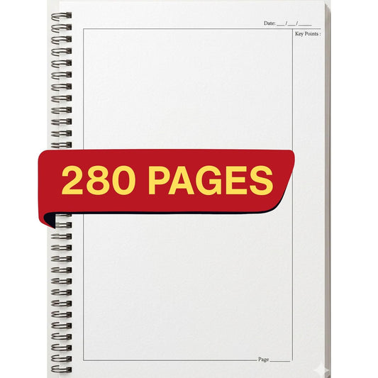DRISHTI IAS UPSC Answer Writing Sheets, 280 Pages, Spiral Notebook, A4 Size, Blank with Pre-Printed Margin for Practice, 70 GSM Thick Paper
