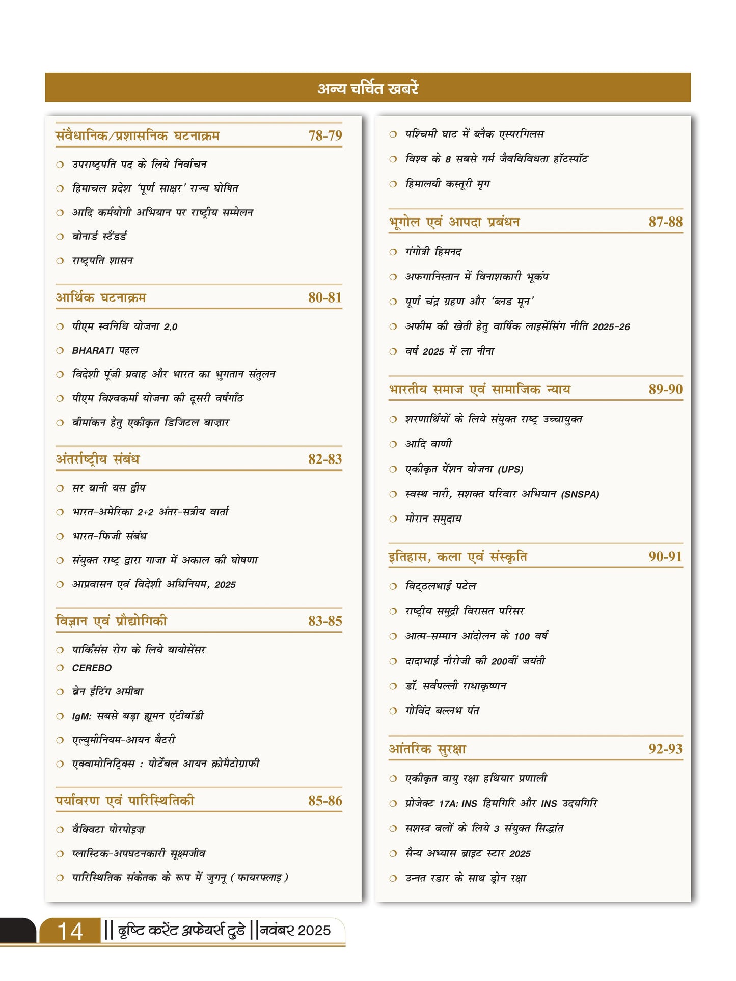 DRISHTI IAS Current Affairs Today November 2025, Hindi Magazine, Indian Art & Culture, UPSC Civil Services Mains 2025 GS Solved Papers