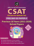 DRISHTI IAS UPSC CSE CSAT Prelims GS Paper II Previous Year Solved Papers 2011–2026, 3rd Edition, English Medium, 16 Years PYQ Book with Detailed Solutions Thumbnail