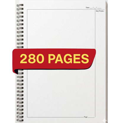 DRISHTI IAS UPSC Answer Writing Sheets, 280 Pages, Spiral Notebook, A4 Size, Blank with Pre-Printed Margin for Practice, 70 GSM Thick Paper