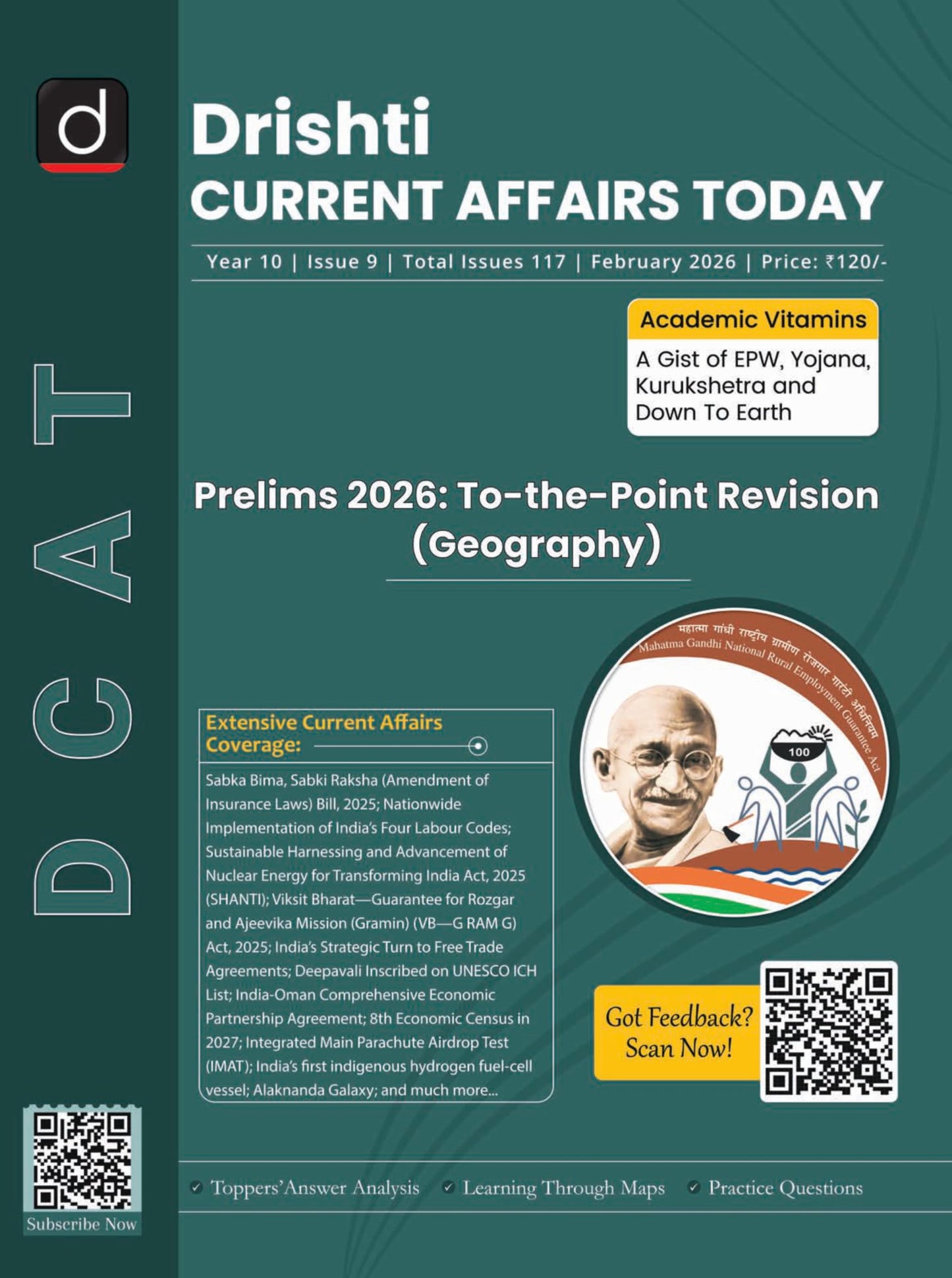 Drishti IAS Current Affairs Today February 2026, English Medium, Prelims 2026 To-the-Point Revision Geography, Monthly Magazine