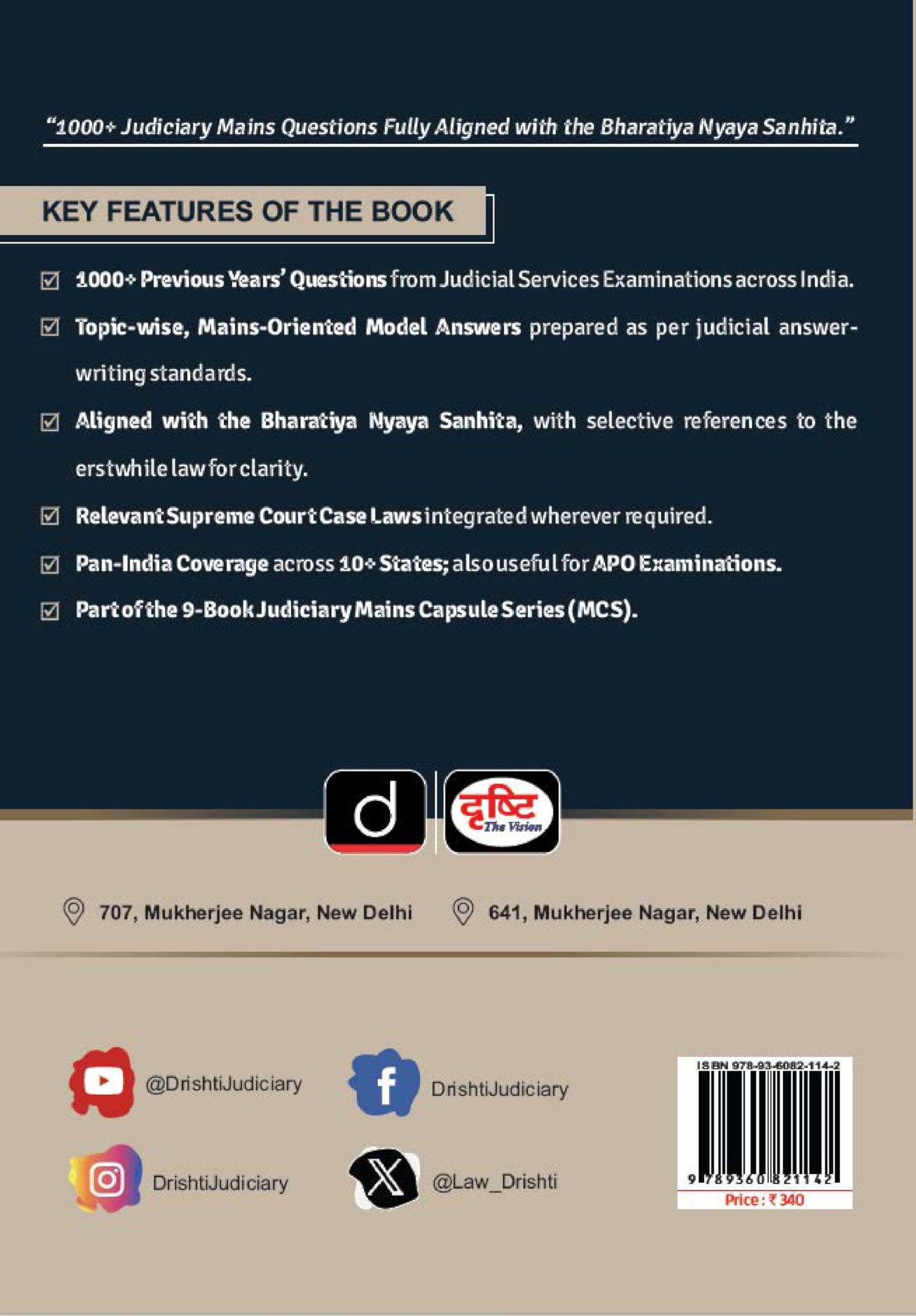 Drishti IAS Judiciary Mains Capsule Series-I, Bharatiya Nyaya Sanhita (BNS), 1000+ Questions & Explanations