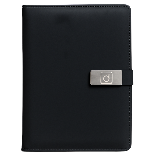DRISHTI Premium PU Leather Diary with Metal Clip Lock A5 Diary Ruled 196 Pages  (Black)