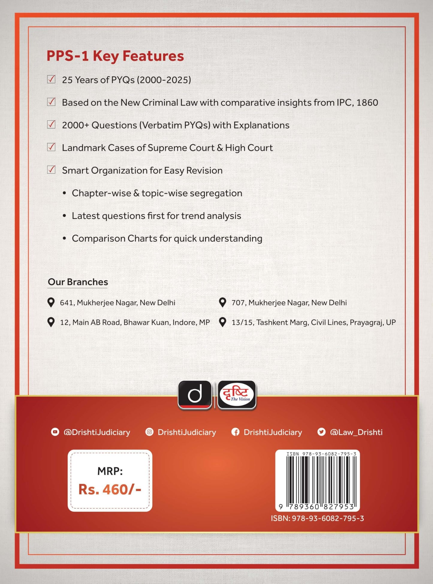 Drishti IAS Judiciary Bharatiya Nyaya Sanhita 2023 (BNS), Indian Penal Code (IPC), Prelims Practice Series PPS-1, 2000+ MCQs with Detailed Explanations