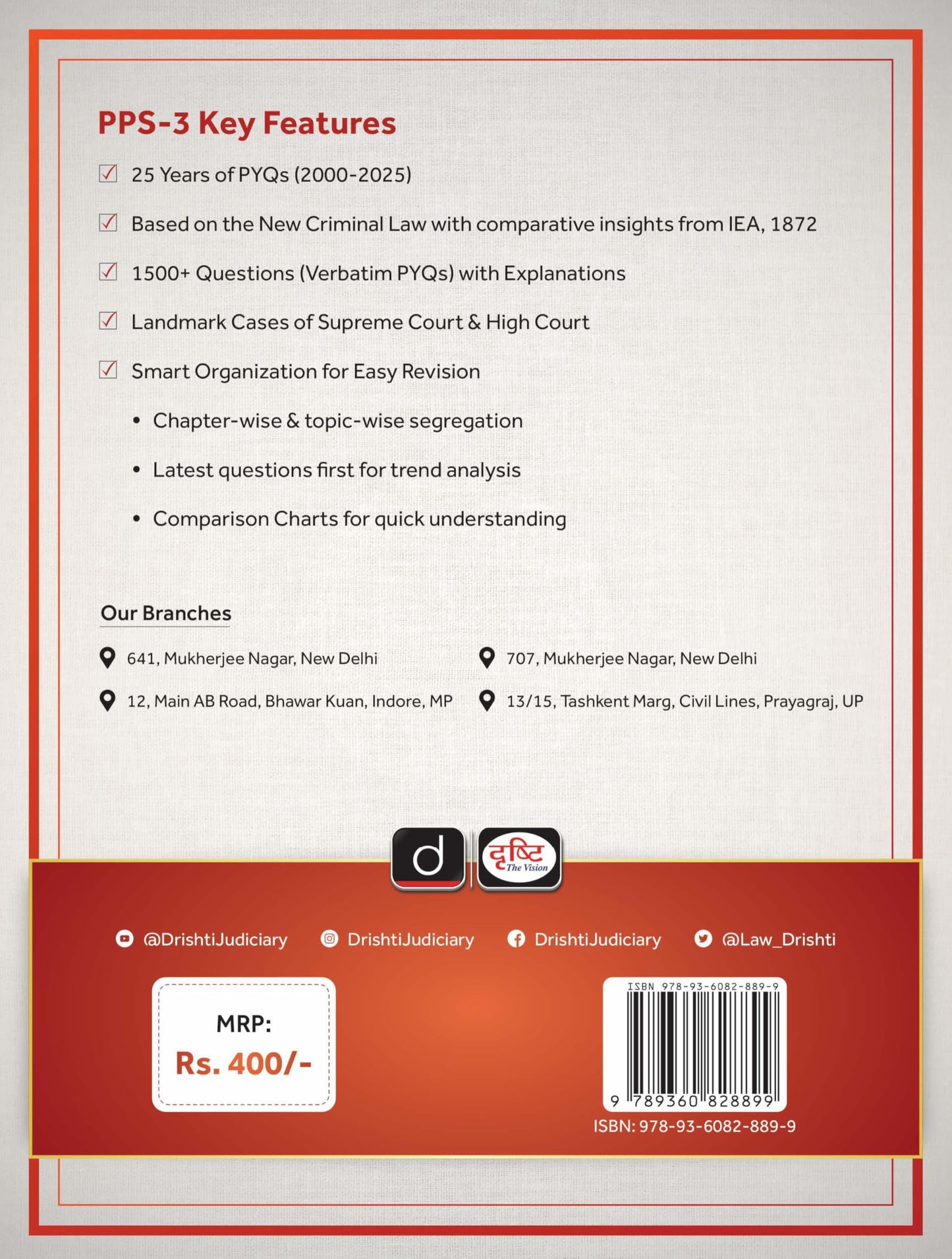 DRISHTI IAS Law of Torts Mains Capsule Series VIII, Judiciary Exam Preparation, 200+ Answered Questions