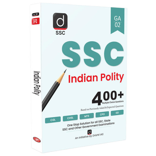 DRISHTI SSC Indian Polity Book for CGL, CHSL & MTS 400+ MCQs, SSC CGL Books 2025 [Paperback] [Aug 24, 2025] Drishti Publications