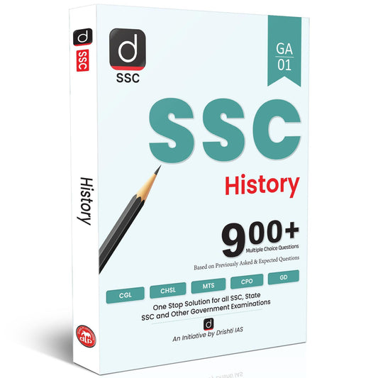 Drishti SSC History Masterbook, 900+ MCQs for CGL, CHSL, MTS & Other Exams, SSC CGL Books 2025 [Paperback] [Sep 18, 2025] Drishti Publications
