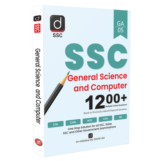 Drishti SSC General Science & Computer MCQ Book with 1200+ MCQs, SSC MTS Book 2025 [Paperback] [Aug 24, 2025] Drishti Publications