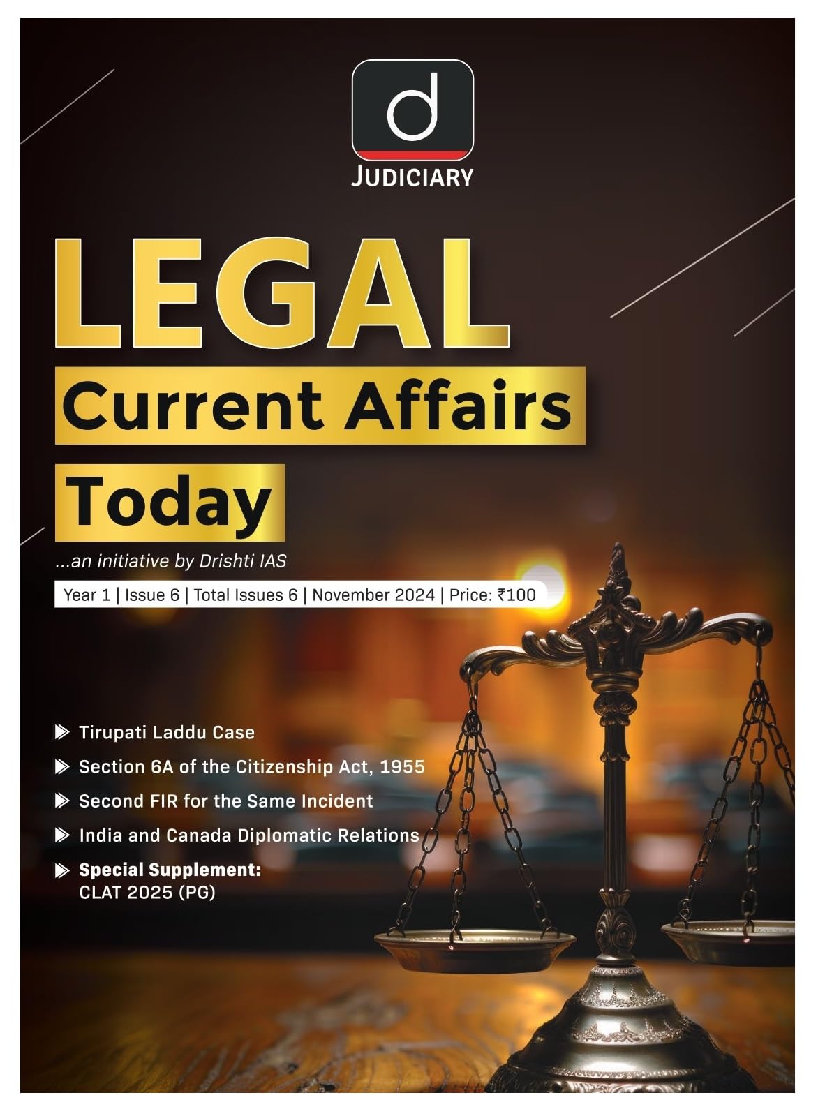 Judiciary Magazine Current Affairs Today English Nov-24 [Perfect Paperback] [Nov 07, 2024] Drishti Publications