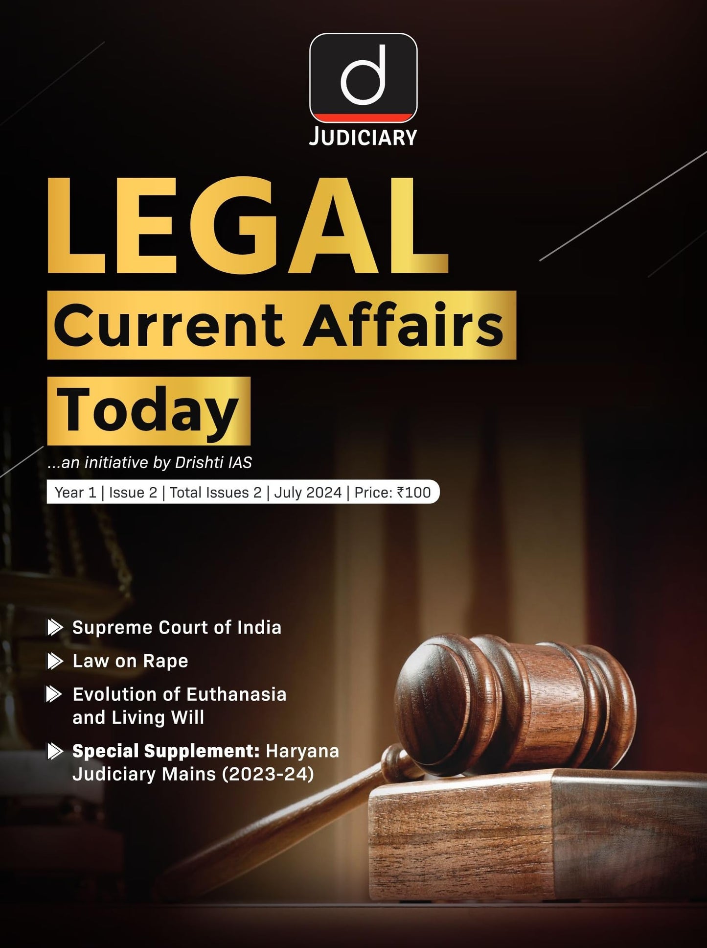 Judiciary Magazine Current Affairs Today English July 2024 [Perfect Paperback] [Jan 01, 2024] Drishti Publications