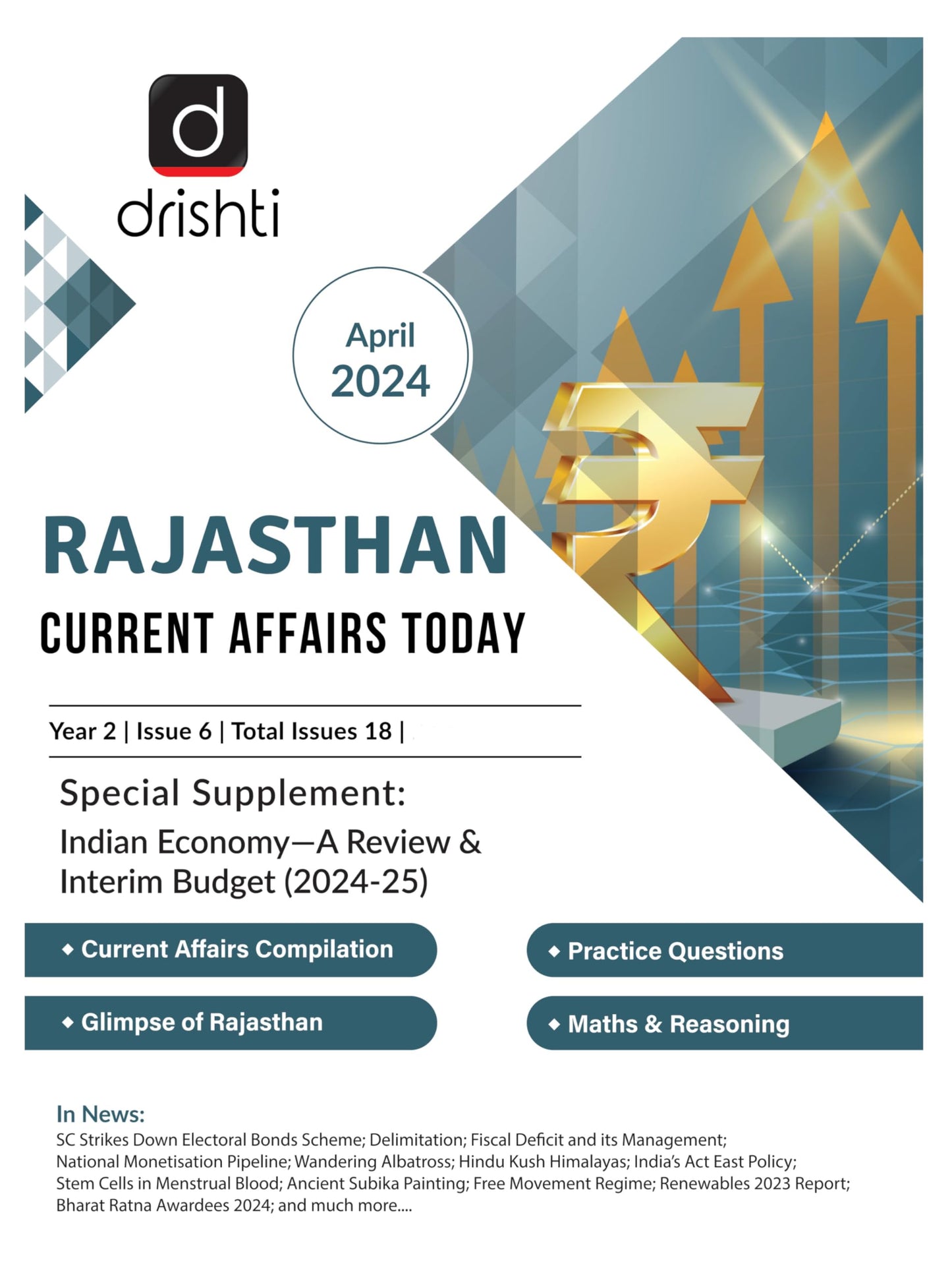 RAS Current Affairs Today April 2024 English [Perfect Paperback] Team Drishti