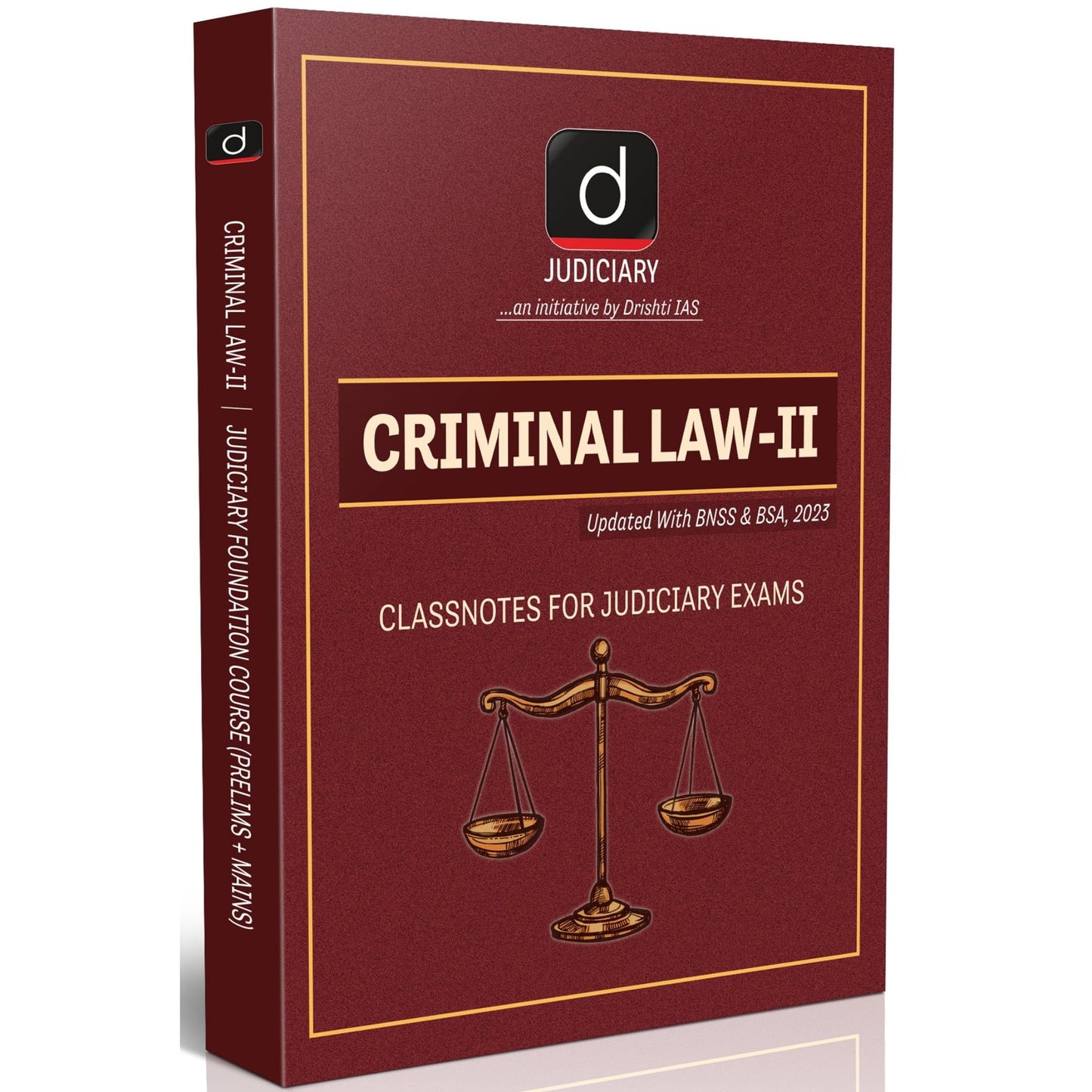 DRISHTI IAS Law Books, Criminal Law – II, Updated with BNSS & BSA 2023, Class notes for Judiciary Exams, Prelims + Mains, Judiciary Foundation Course [Paperback Bunko] [Nov 11, 2025] Drishti Publications